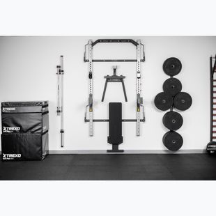 XTREXO Mercury wall cage with bench and plate rack black