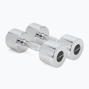 XTREXO chrome dumbbells 2x8 kg silver