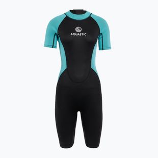 Women's swimming wetsuit AQUASTIC Wavey WMNS 2 mm black/mint