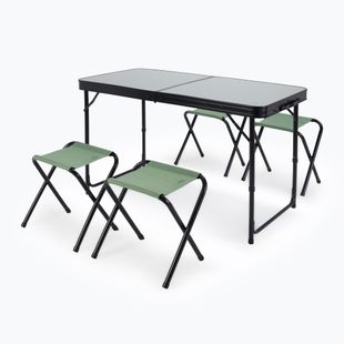 Folding camping table + KADVA CAMP chairs table set for 4-6 people grey