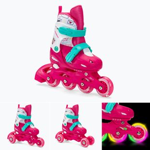 HUMBAKA Starjet LED children's roller skates 3in1 pink