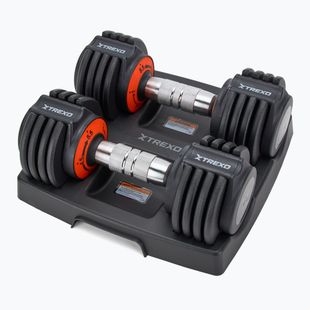XTREXO adjustable dumbbell set 2 x 5.75 kg black