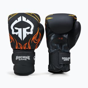 Ground Game Flames black boxing gloves