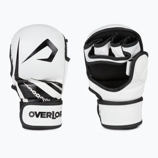 Overlord Sparring MMA grappling gloves natural leather white 101003-W/M
