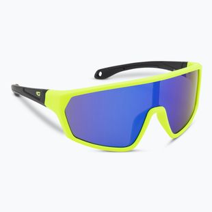 GOG children's sunglasses Flint matt neon yellow/black/polychromatic blue