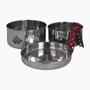 Alpinus Yucatan 2l, 1.5l and 0.6l steel hiking cookware set