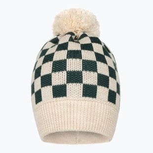 Children's winter cap KID STORY Merino green chessboard