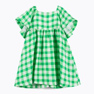 KID STORY children's dress Linen green grid
