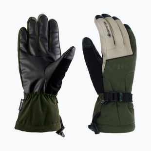 Men's ski gloves Viking Hudson Gore-Tex Freeride olive/beige