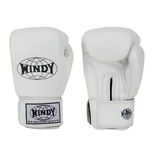 Boxing gloves WINDY Classic Genuine Leather white