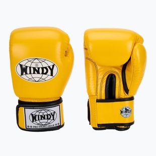 Boxing gloves WINDY Classic Genuine Leather yellow