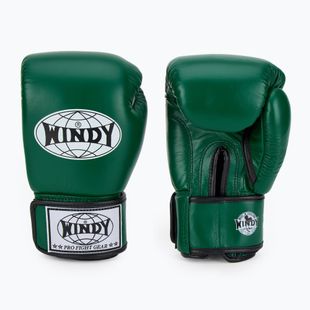 Boxing gloves WINDY Classic Genuine Leather green