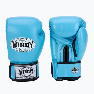 Boxing gloves WINDY Classic Genuine Leather sky blue