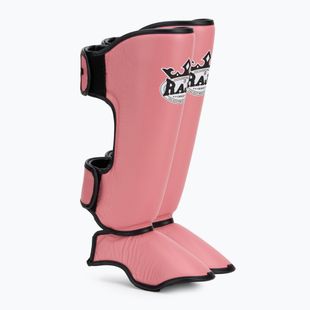 Tibia and foot protectors RAJA BOXING Lightweight Shin Guards Genuine Leather pink