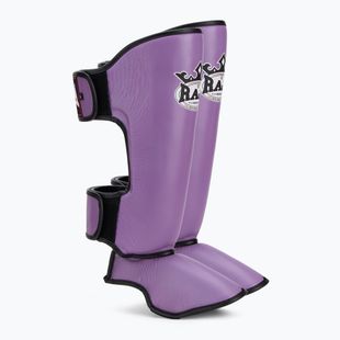 Tibia and foot protectors RAJA BOXING Lightweight Shin Guards Genuine Leather purple