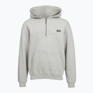 Men's sweatshirt PROSTO Hoodie Half Zip Big Log Infinity grey/melange