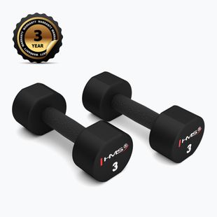 HMS HPT02 TPU dumbbells 2 pcs. 3 kg black