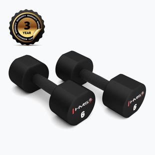 HMS HPT02 TPU dumbbells 2 pcs. 6 kg black