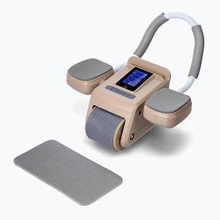 Automatic abdominal muscle exercise wheel with display HMS KA08 brown