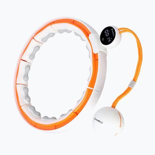 Hula hop with weight and counter HMS HHM21 white/orange