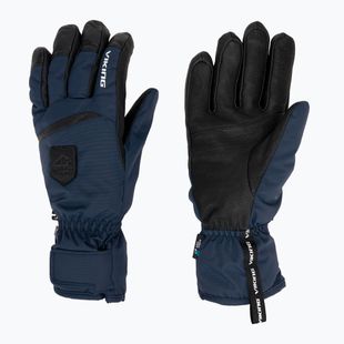Men's ski gloves Viking Lars Ski navy/black leather