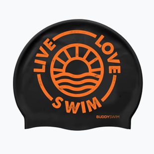 Swim cap BuddySwim LLS2 Silicone black / orange