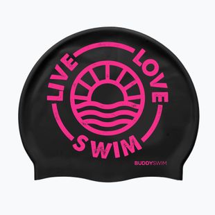 Swim cap BuddySwim LLS2 Silicone black / pink