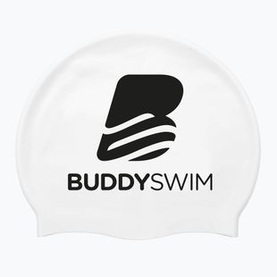Swimming cap BuddySwim BLogo Silicone white