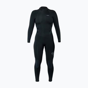 Women's swimming wetsuit Xcel Axis Back Zip 4/3 mm Full black/palm/monstera print