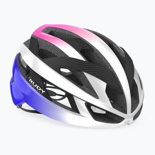 Bike helmet Rudy Project Rebel pearl metal/pink/cyber blue shiny