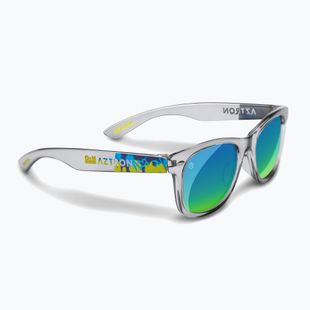 Children's sunglasses Aztron Solar ice grey/graffiti/polarized blue/yellow mirror/grey.