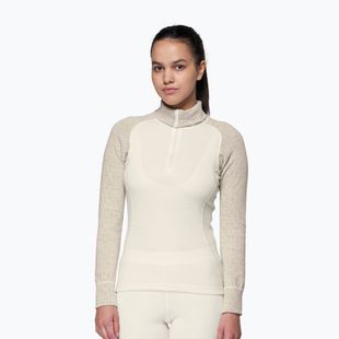 Women's thermal sweatshirt Devold Duo Active Merino 205 Zip Neck raw white