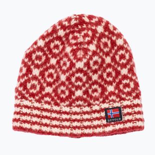 Winter hat Devold Svalbard Wool hindberry/offwhite