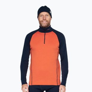 Men's thermal sweatshirt Devold Duo Active Merino 205 Zip Neck brick