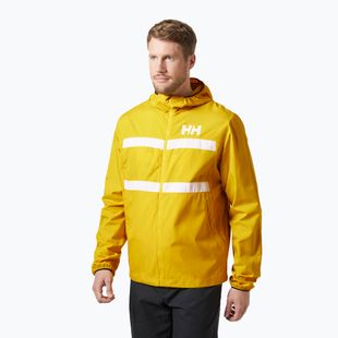 Men's Helly Hansen Salt Striped Windbreaker sailing jacket gold rush
