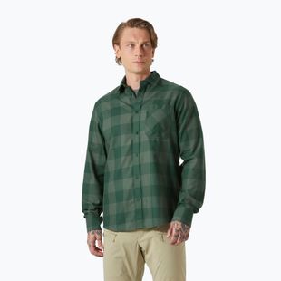 Men's Helly Hansen Aker Flannel LS shirt jungle green buffalo plaid