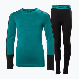 Helly Hansen JR Lifa Merino Midweight signal green children's thermal underwear set
