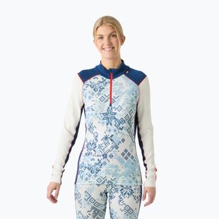 Women's thermal sweatshirt Helly Hansen Lifa Merino Midweight Gra 1/2 Zip bright blue new nordic aop