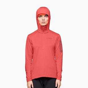 Women's trekking sweatshirt NORRONA Falketind Warm1 Hood deep sea coral/baked apple