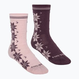 Women's socks KARI TRAA Vinst 2 pack cocoa powder