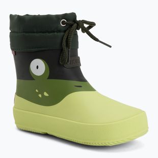 Children's wellington boots Viking Alv Barefoot Paw Print light green/green