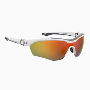 Men's Under Armour Yard Pro matte white/orange multilayer oleophobic sunglasses