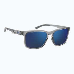 Men's Under Armour Assist 2 grey blue/grey blue multilayer polarised sunglasses