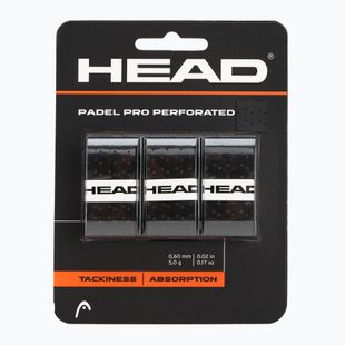 HEAD Perforated padel racket wraps 3 pcs. black