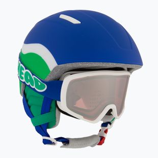 HEAD Children's Ski Helmet Mojo Set + Goggles Jr blue/green/silver red