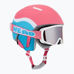 HEAD Children's Ski Helmet Maja Set + Goggles Jr pink/blue/silver red