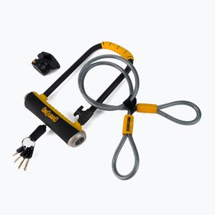Bike lock OnGuard PitBull DT 8005 U-LOCK 5 x Keys with code+link 10mm yellow ONG-8005