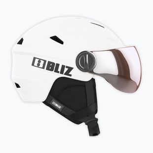 Bliz Strike Visor ski helmet matte white/ orange silver mirror