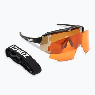 Bliz Breeze Polarized S3+S2 matt black/brown silver mirror/basic orange cycling glasses