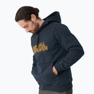 Men's trekking sweatshirt Fjällräven Logo Hoodie navy blue F84144